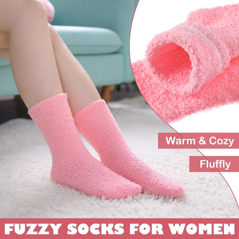 LINEMIN Womens Fuzzy Socks Cozy Fluffy Winter Warm Slipper Socks Microfiber Soft Home Sleeping Socks - Image 5